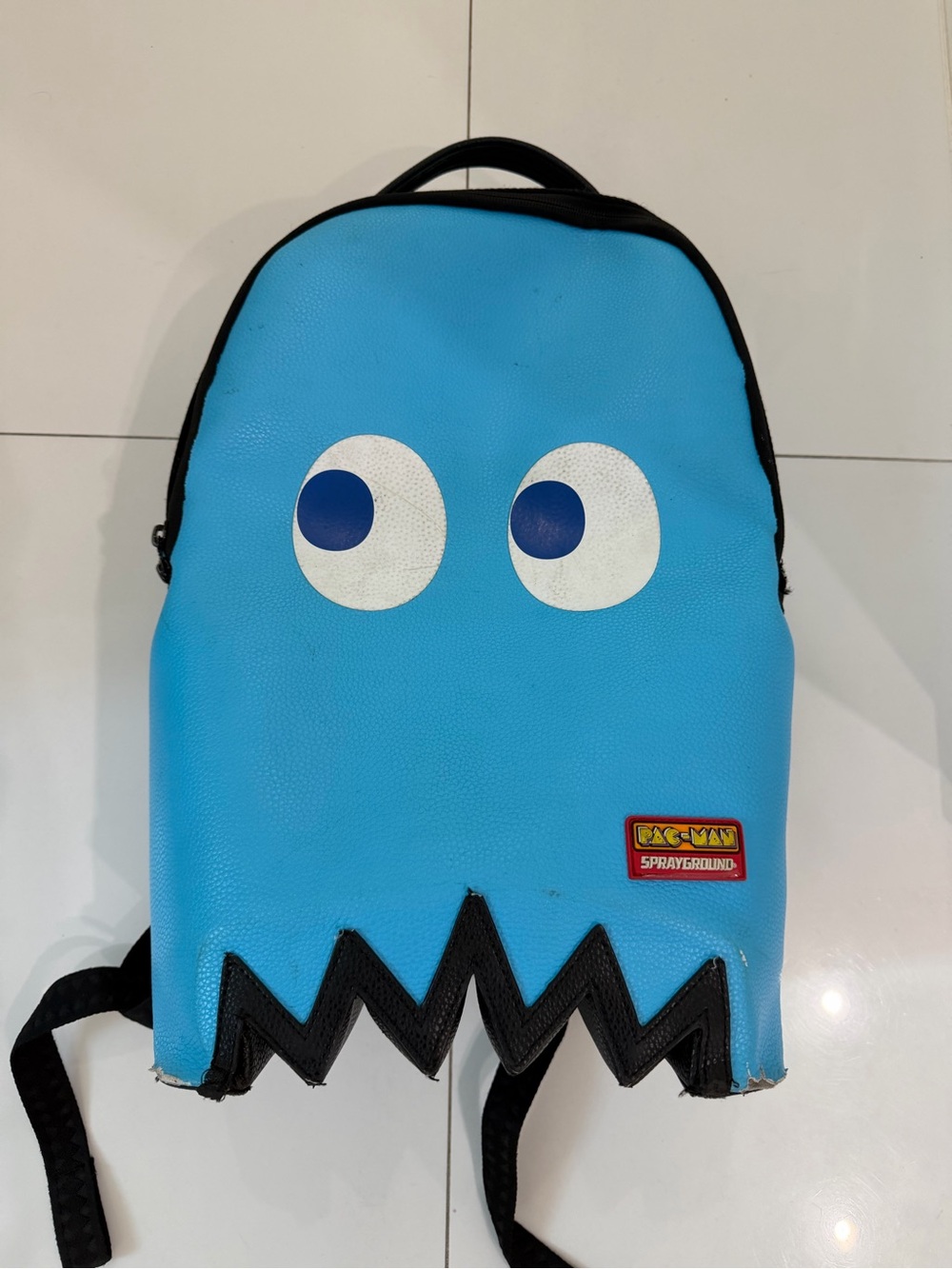 Sprayground Blue Pac-Man Ghost Kids Backpack with Black Trim